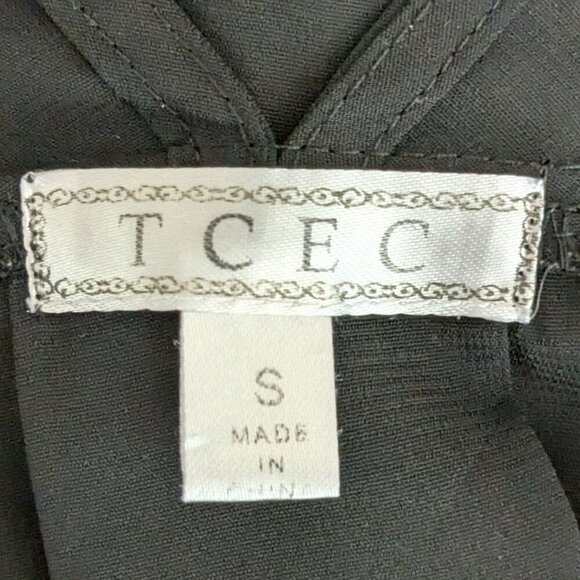 TCEC Black Sheer Chiffon, Oversized Racerback Tank Top; Size S - Picture 6 of 7